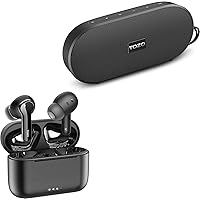 TOZO NC2 Hybrid Active Noise Cancelling Wireless Earbuds PA1 Bluetooth Speaker with 20w Stereo Sound, Long Playtime IPX7 Waterproof Portable Wireless Speaker