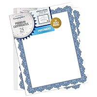 Geographics Optima Blue Blank Award Certificate Paper with Gold Foil Seals, 8.5 x 11, Seal 1.75