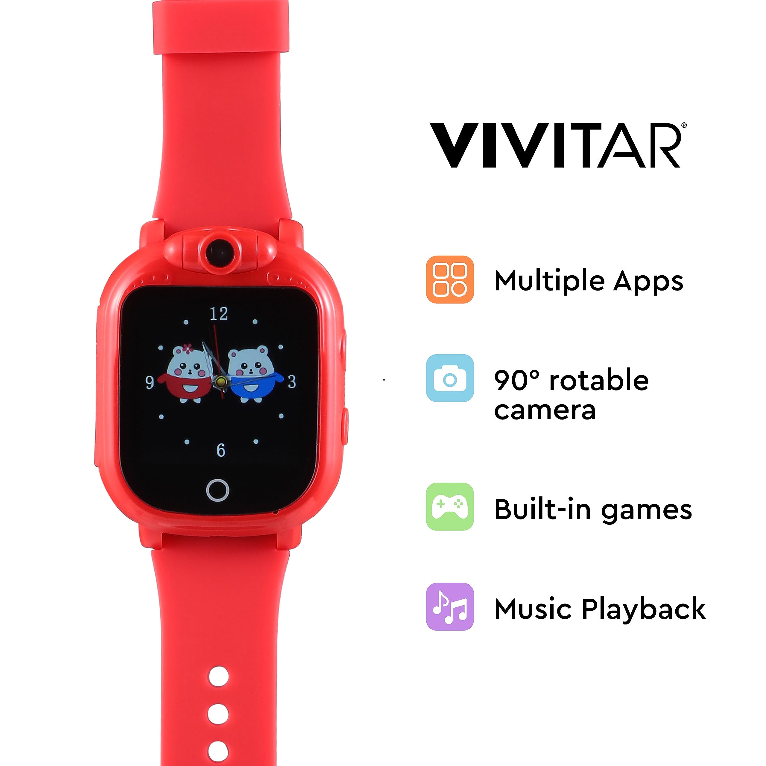 Vivitar Smart Watch for Kids - Bluetooth Connectivity, 1.54