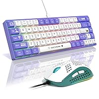 AJAZZ AK680 Mechanical Gaming Keyboard and mouse Combo Hot-Swappable PBT Keycaps RGB Backlit Full Keys Programmable Anti-Ghosting USB-C Wired 60% Ultra-Compact Mini Wired Keyboard for Windows PC Mac P