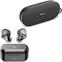 TOZO NC7 2022 Hybrid Active Noise Cancelling Wireless Earbuds PA1 Bluetooth Speaker with 20w Stereo Sound, Long Playtime IPX7 Waterproof Portable Wireless Speaker