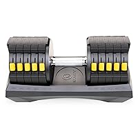 Marcy Adjustable Dumbbell System 6 Dumbbells-in-1 up to 50lbs, Single - ADDB-6198