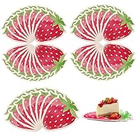 40PCS strawberry plates, disposable strawberry paper plates 7.1x9.1