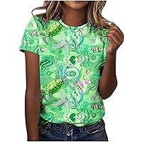 Going Out Tops for Women 2024 Trendy Dressy Casual Plus Size Blouses Cute Sea Turtle Printed Graphic Basic Tees Tunic
