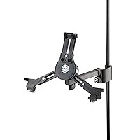 K&M Konig & Meyer 19791.016.55 Tablet/iPad Holder for Microphone Stand - Switch from Landscape to Portrait - Professional Grade for all Musicians - Studio or Remote Home Use - German Made - Black