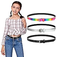 4 Pack 3 Pack 2 Pack Kids Belt Fashion Glitter Belt, Cute Shiny PU Leather Belt for Girls and Boys