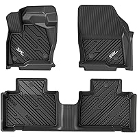 3W Floor Mats Fit for Ford Edge 2015-2024 and Ford Edge ST 2019-2024, TPE All Weather Custom Fit Ford Edge Floor Liner, 1st & 2nd Row Full Set Car Accessories, Black
