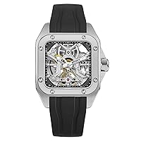 BODERRY Square Automatic Titanium Watch for Men 72H Power-Reserve Side Transparent Case 10ATM Waterproof Swiss Super-Luminous Sports Wrist Watches-Storm