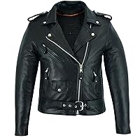 Womens Genuine Lambskin Leather Jacket Slim Fit Cafe Racer Motorcycle Style