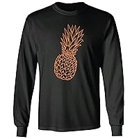 Pineapple Drinking Great for Women Sister Girls Graphic Black and Muticolor Unisex Long Sleeve T Shirt