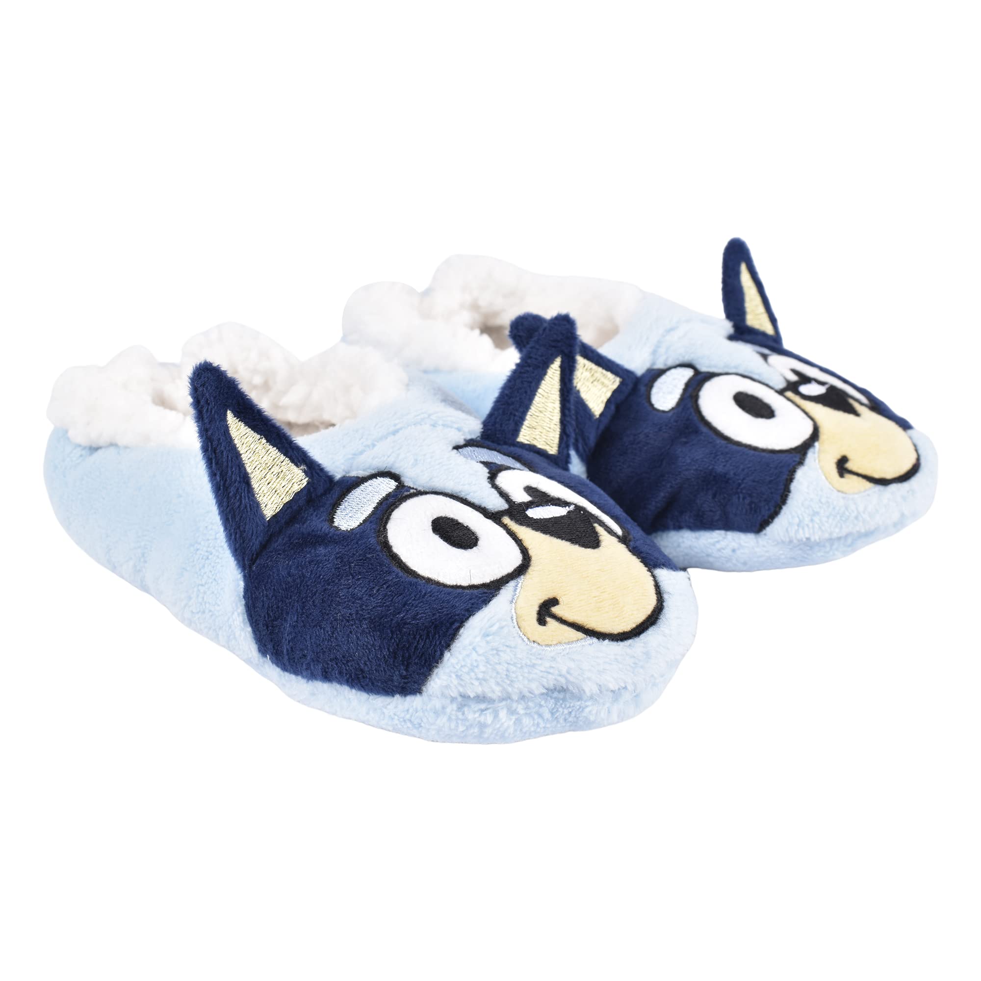 Bluey Girl's 1-Pack Snuggle Toe Plush Footlet Socks Slippers, Blue, Medium/Large