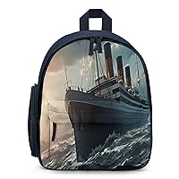 Titanic Sailing Ship Cute Printed Backpack Lightweight Travel Bag for Camping Shopping Picnic