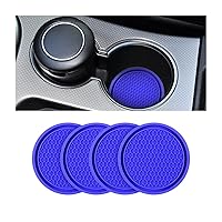8sanlione 4 Pack Car Cup Holder Coaster, 2.75 Inch Diameter Non-Slip Universal Insert Coaster, Durable, Suitable for Most Car Interior, Car Accessory for Women and Men (Trench/Deep Blue)