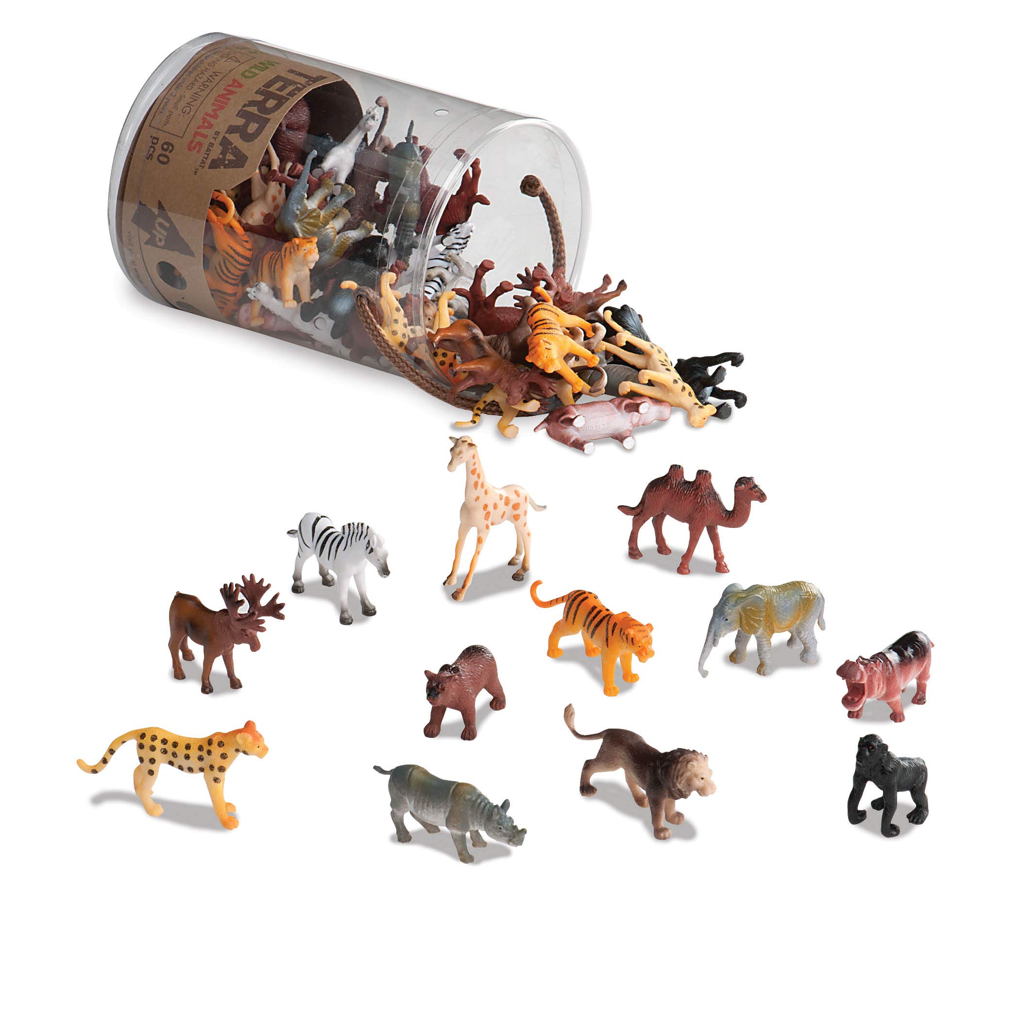 Terra by Battat – Assorted Miniature Wild Animal Toys For Kids 3+ (60 Pc) Multi, 2