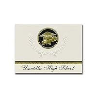 Umatilla High School (Umatilla, FL) Graduation Announcements, Presidential style, Basic package of 25 Cap & Diploma Seal. Black & Gold.