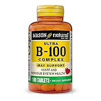 Ultra B-100 Complex - Healthy Heart and Nervous System, Improves Immune Function and Energy Metabolism, 100 Tablets