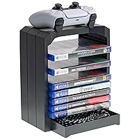 Geekhome - Universal Games Storage Tower for up to 10 games - Xbox One, PS4, PS3, Blu Rays (PS4///)