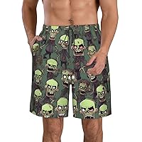 NEZIH Many Zombies Print Men's Beach Shorts Versatile Hawaiian Summer Holiday Beach Shorts,Casual Lightweight