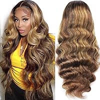 30 Inch Highlight Lace Front Wig Human Hair Pre Plucked Ombre Lace Front Wig Human Hair 13x6 Lace Front Wigs Human Hair Honey Blonde HD Lace Front Wig Human Hair with Baby Hairline