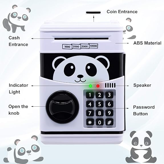Mua Electronic Piggy Bank, Cartoon Password ATM Savings Banks for Kids,  Cute Animated Panda Money Bank for Kids, Auto Scroll Kids Coin Bank, ATM  Piggy Bank for Real Money, Coin Bank Kids