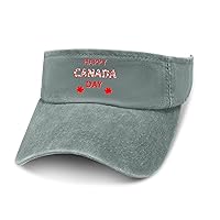 Happy Canada Day Maple Leaky Top Denim Hat Print Sun Visor Hat Baseball Cap Golf Hat for Adult