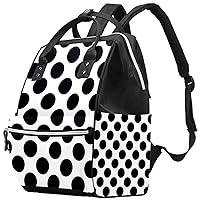 Polka Dots Black White Diaper Bag Backpack Baby Nappy Changing Bags Multi Function Large Capacity Travel Bag
