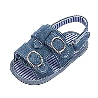 Girl Slip Shoe Infant Boys Girls Open Toe Denim Shoes First Walkers Shoes Summer Slippers for Baby Girls