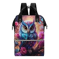 Floral Owl Diaper Bag Backpack Travel Waterproof Mommy Bag Nappy Daypack