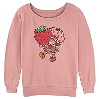 Fifth Sun Women's Strawberry Shortcake Cute Junior's Raglan Pullover with Coverstitch