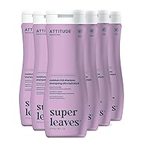ATTITUDE Moisture Rich Hair Shampoo, EWG Verified, For Dry and Damaged Hair, Naturally Derived Ingredients, Vegan and Plant Based, Quinoa and Jojoba, 16 Fl Oz (Pack of 6)