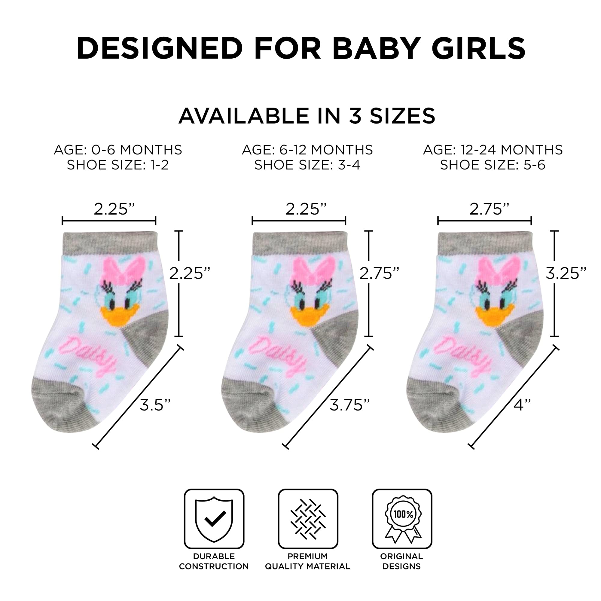 Disney baby-girls Minnie Mouse Baby Girl 10-pack Infant Sock, Multicolor - 0-24 Months
