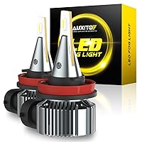 AUXITO H11 H8 H16 LED Fog Light Bulb, 400% Brightness Super Bright, 6500K Cool White, Plug and Play, Fanless H11 Halogen Replacement Fog lights DRL Bulbs for Vehicle, Pack of 2