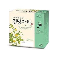 Ssanggye Cassia Seed Tea 1.2g X 40 Tea Bags, Sicklepod Premium Korean Herbal Tea Hot Cold Kyulmyungja Cha 결명자차 Nutty Savory Herb 4 Seasons Made in Korea
