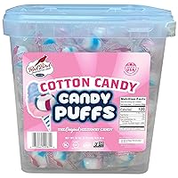 Red Bird Soft Cotton Candy Puffs 52 oz Tub, Mints Individually Wrapped, Gluten Free, Kosher, Free from Top 8 Allergens, Made with 100% Pure Cane Sugar