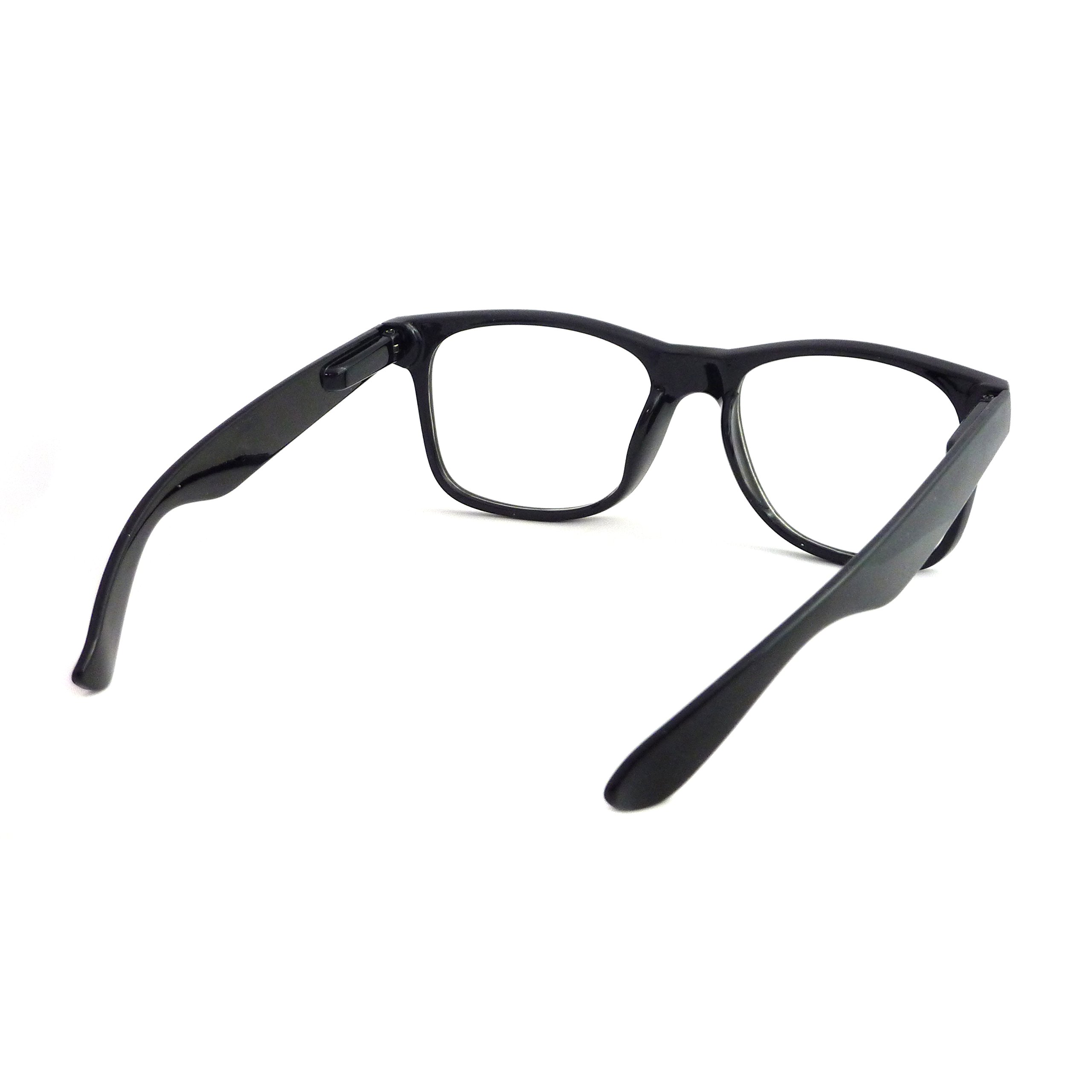Retro Nerd Geek Oversized Black Framed Spring Temple Clear Lens Eye Glasses