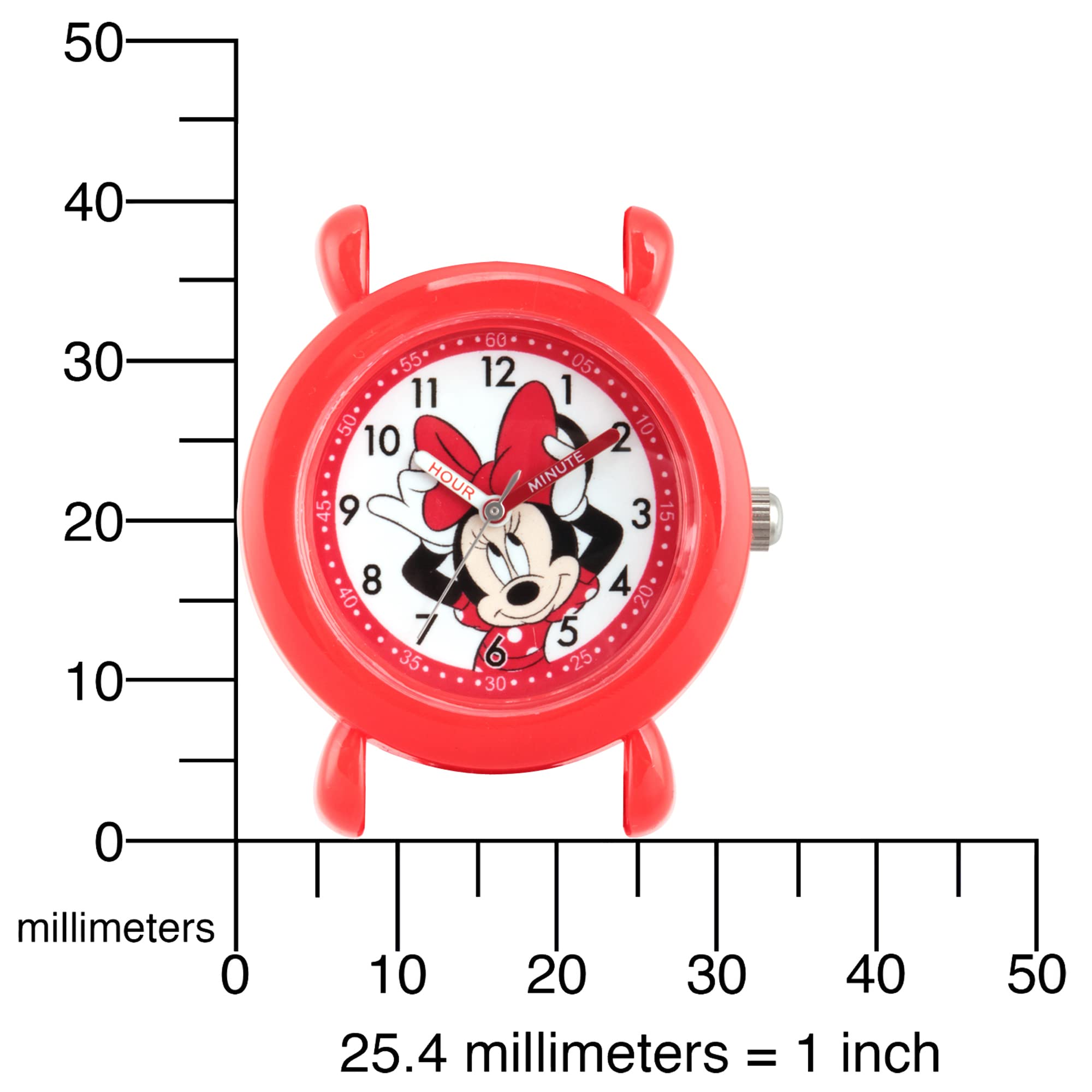 Disney Minnie Mouse Kids' Plastic Time Teacher Analog Quartz Silicone Strap Watch