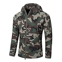 Men's Military Tactical Jackets Softshell Winter Warm Fleece Hooded Coat Outdoor Hiking Hunting Jacket