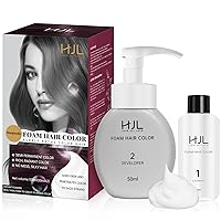 HJL Foam Hair Color Dye Semi-Permanent Burgundy Hair Dye Kit Red Hair Color Shampoo for Women with Simpler + Natural Plant-based Formula Bubble Hair Dye, Easy-Use