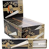 Zig-Zag Rolling Papers - Ultra Thin - King Size - Pre Roll Cones - for Easy Filling - Easy to Use - King Size 110mm (24 Pack)