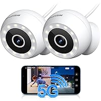 5G & 2.4GHz Security Cameras Outdoor Indoor,4MP 2K Wired Cameras for Home Security with Starlight Color Night Vision,IP65, Spotlight,2-Way Audio,AI Human Detection,Works with Alexa (2 Pack)