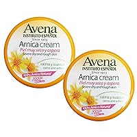 Avena Instituto Español Arnica Cream, Severe Dry and Rough Skin, Calms and Softens, 100% Natural Arnica, 2-Pack of 6.8 FL Oz each, 2 Jars