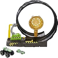 New Hot Wheels Monster Trucks Track Race Set Playset Original Diecast Car  Boys Toys for Children Fire Crash Challenge HNB90