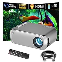 Projector, 1080P Supported Mini Projector, Movie Projector for Outdoor & Indoor Home Theater, Compatible with Fire Stick Games Tablet TV Box etc