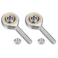 2pcs SA6T/K 6mm Rod End Bearing M6x1.0 Male Right Hand Thread, Cast Iron Rod End Joints with Jam Nut