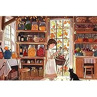 120 Pieces Adult Wooden Puzzles -The Scene of Autumn Harvest Wooden Puzzles 120 Piece Jigsaw,Education & Relaxation, Brain IQ Developing, Funny Woodiness Puzzles