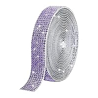 Self-Adhesive Crystal Art Tape, Rhinestones Sequins Art Masking Artist Tape for Handmade Crafts, Purple, 8mm