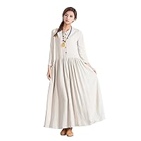 Women's Linen Cotton Soft Pure Loose Dress Large Clothing 116