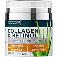 Collagen & Retinol Face Moisturizer - Anti Aging & Anti Wrinkle - Sensitive Skin Safe - Daily Hydrating Skin Care for Women & Men - Pump, 1.7 oz