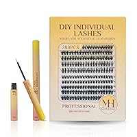Individual Lashes 280Pcs Lash Clusters 30D+40D DIY Eyelash Extensions Cluster Lashes 8-15Mix with Lash Clusters Overnighter 5ML Long-Lasting Lash Extension Sealant DIY Lash Extension Overnight