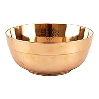 Indian Art Villa Bronze Bowl with one Line Design, Serveware & Tableware, Volume- 17 Oz, Set of 2